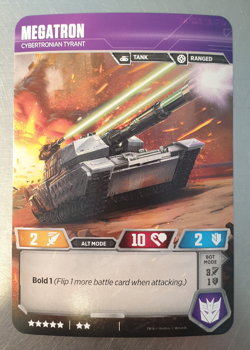 Transformers LARGE Trading Card Game Megatron RT T02/T04 Cybertronian Tyrant - Image 2