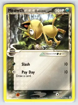 Meowth Delta Species 71/110 2006 EX Holon Phantoms Pokemon Card Common - Vlp - Image 1