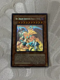 YuGiOh CRMS-EN004 Red-Dragon Archfiend/Assault Mode Ghost Rare 1st DMG Faded - Image 1