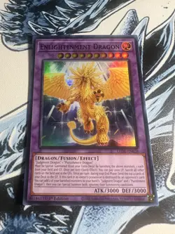 Yugioh! Enlightenment Dragon - LEDE-EN038 - Super Rare - 1st Edition Near Mint, - Image 1