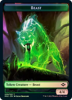 MTG FOIL {Beast Token} // {Clue Token} (#15) - Modern Horizons 2 #T09T15 - Image 1