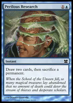 MTG Magic the Gathering Perilous Research (58/245) Modern Masters LP - Image 1