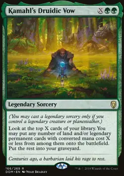 MTG Magic the Gathering Kamahl's Druidic Vow (166/296) Dominaria NM - Image 1
