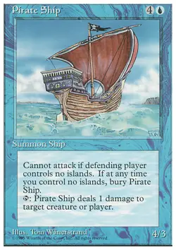 MTG Magic the Gathering Pirate Ship (91/379) Fourth Edition LP - Image 1
