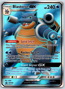 Blastoise GX SM189 Sm Black Star Promo Pokemon - Full Art Holo LP-NM - Image 1