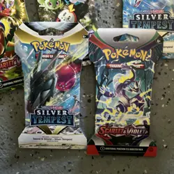 Pokemon TCG Scarlet & Violet Sleeved Booster 3 Pack, 2 Silver Tempest - Image 4