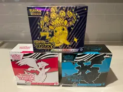 LOT OF 3 POKEMON ETBs (BLACK BOLT, WHITE FLARE, SURGING SPARKS) *FACTORY SEALED* - Image 1