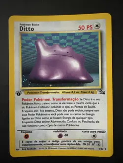2000 POKEMON PORTUGUESE #3 DITTO-HOLO 1ST EDITION FOSSIL WITH SWIRL WOTC VINTAGE - Image 1
