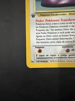2000 POKEMON PORTUGUESE #3 DITTO-HOLO 1ST EDITION FOSSIL WITH SWIRL WOTC VINTAGE - Image 4