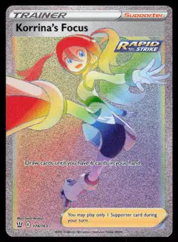 Korrina's Focus 174/163 Rainbow Rare Pokemon Battle Styles NM - Image 1