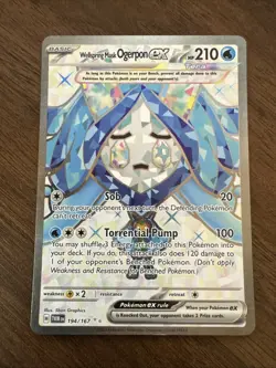 Pokemon Wellspring Mask Ogerpon ex 194/167 Twilight Masquerade Ultra Rare Holo - Image 1