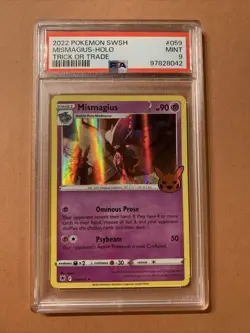 Mismagius 2022 Pokemon SWSH Holo Trick or Trade PSA 9 - Image 1