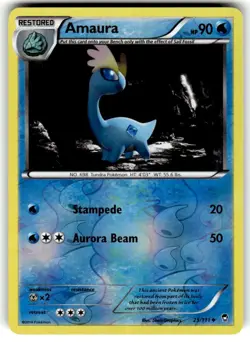 Pokemon- Amaura 25/111 XY - Furious Fists Reverse Holo NM - Image 1