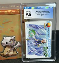 Pokemon Card Japanese - Ash & Bulbasaur #EX-10 - Bandai Anime Collection CGC 9.5 - Image 1
