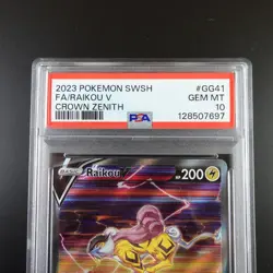 PSA 10 Raikou V GG41/GG70 Pokemon Crown Zenith Full Art Holo Graded Card - Image 2