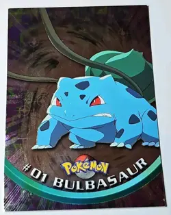 Pokemon Topps Series 1 Holo 1999 TV Animation Ed Bulbasaur #01 Character Card - Image 1