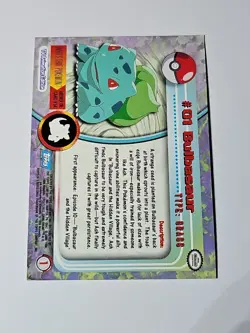 Pokemon Topps Series 1 Holo 1999 TV Animation Ed Bulbasaur #01 Character Card - Image 4