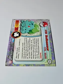 Pokemon Topps Series 1 Holo 1999 TV Animation Ed Bulbasaur #01 Character Card - Image 5