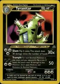 Tyranitar 31/75 Rare Neo Discovery Non Holo Pokemon Card - Image 1