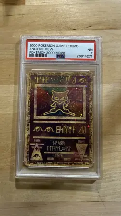Pokemon Ancient Mew PSA 7 NM Promo Card 2000 Movie Holo TCG - Image 1
