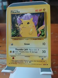 1999 Pokemon TCG Base Set Pikachu Card 58/102 Mint Condition - Image 2