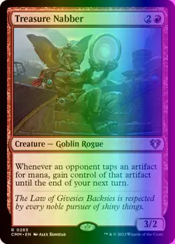 MTG Magic the Gathering Treasure Nabber (265/1173) Commander Masters LP FOIL - Image 1