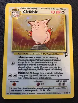 Pokemon Clefable 5/130 Base Set 2 Holo Rare - Image 1