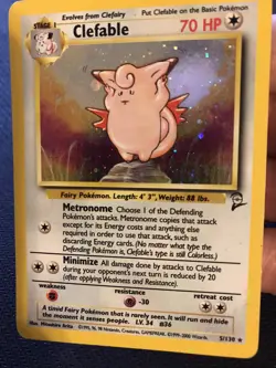 Pokemon Clefable 5/130 Base Set 2 Holo Rare - Image 2