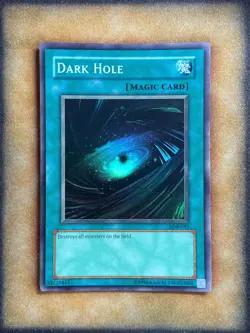 Yugioh Dark Hole LOB-052 Super Rare Original Print LP - Image 1