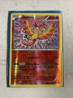 Moltres 9/124 Reverse Holo Rare XY - Fates Collide Pokemon Card - Image 1