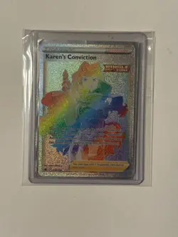 Pokemon TCG Karen's Conviction 216/198 Secret Rare Rainbow Card - NM/Mint! - Image 1