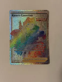 Pokemon TCG Karen's Conviction 216/198 Secret Rare Rainbow Card - NM/Mint! - Image 2