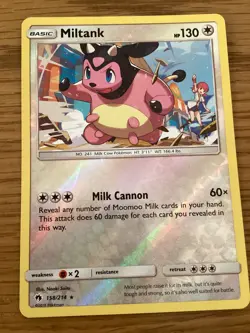 Miltank Pokemon Card 158/214 Reverse Holo- Used -Sun & Moon-Lost Thunder - Image 1