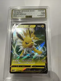 Pokemon Booster Pack Jolteon v 030/069, S6A, Eevee Card Gem Mint 10 AGS Slab - Image 3