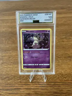 ?Mimikyu 081/189 Holo Darkness Ablaze Pokemon TCG Card Graded AGS 10 Gem Mint - Image 2