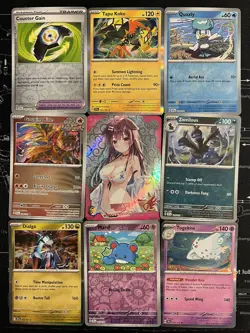 Rare Sexy Anime Waifu Card and 8 Holographic pokemon cards - Image 1