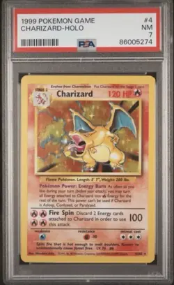 Charizard Holo PSA 7 004/102 Base Set Pokemon Card WOTC 1999 - Image 2