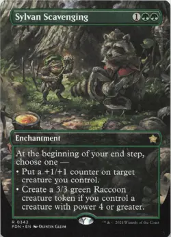 Sylvan Scavenging (Borderless) R Foundations 342 NM MTG - Image 1