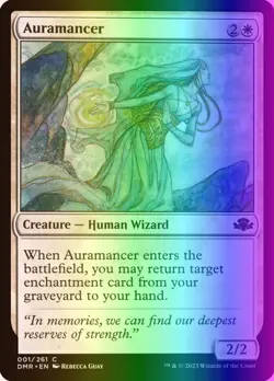 MTG Magic the Gathering Auramancer (1/481) Dominaria Remastered NM FOIL - Image 1