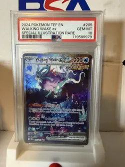 Walking Wake EX 205/162SV05: Temporal Forces Holo Rare Pokemon PSA 10 English - Image 1