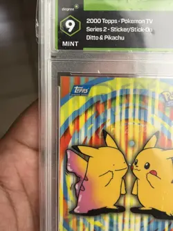 2000 Topps Pokemon Series 2 DITTO #132 Stick-Ons (5 of 10) Degree slab 9 MINT NM - Image 2