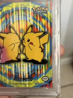 2000 Topps Pokemon Series 2 DITTO #132 Stick-Ons (5 of 10) Degree slab 9 MINT NM - Image 3