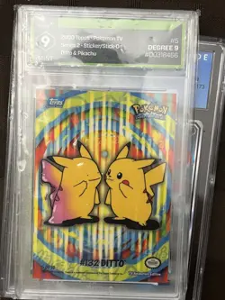 2000 Topps Pokemon Series 2 DITTO #132 Stick-Ons (5 of 10) Degree slab 9 MINT NM - Image 5