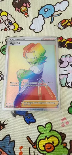 Pokemon TCG Agatha 210/198 Chilling Reign Lost Origin Rainbow Secret Rare NM - Image 1