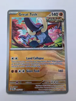 Great Tusk 055/131 Prismatic Evolutions- Pokeball Reverse Holo- NM Pokemon TCG - Image 1
