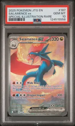 2025 POKEMON JTG EN-JOURNEY TOGETHER #187 SALAMENCE EX PSA 10 - Image 1