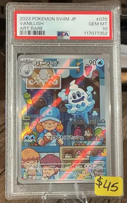 Pokemon TCG Vanilish Sv4m 070/066 AR Japanese PSA Gem Mint 10 - Image 1