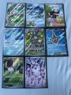 Pokemon TCG Lot of 8 Mega Evolution Phantasmal Flames IR Meowth Piplup Dawn etc - Image 1
