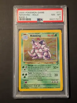 2000 Pokemon Game Base II Nidoking Holo #11/130 PSA 8 NM-MT - Image 1