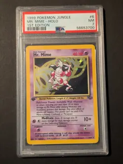 1999 POKEMON JUNGLE 1ST EDITION #6 MR. MIME-HOLO PSA 7 - Image 1